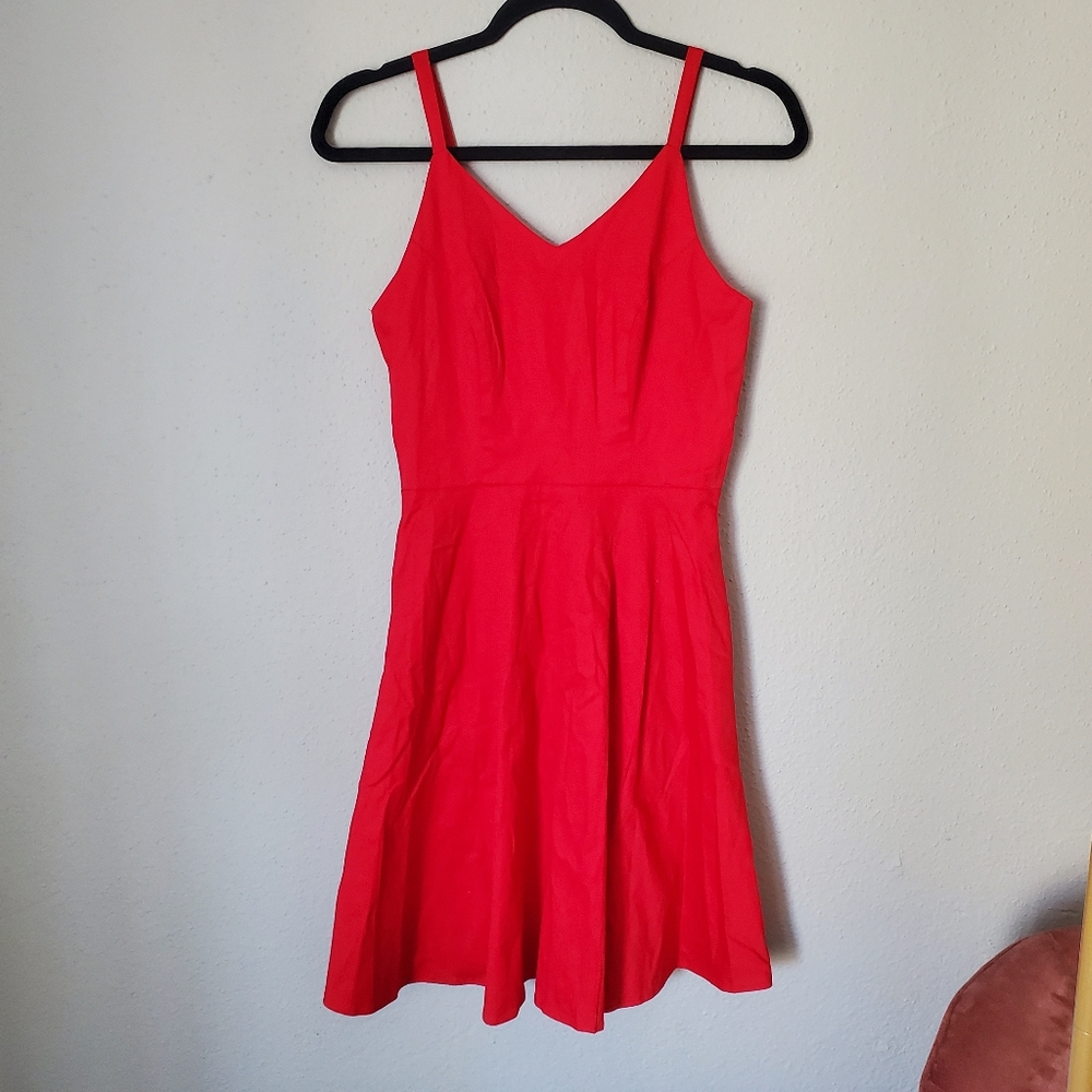 GOOBGS Women's 1950s Retro Vintage Spaghetti Strap Cocktail Swing Dress Pockets